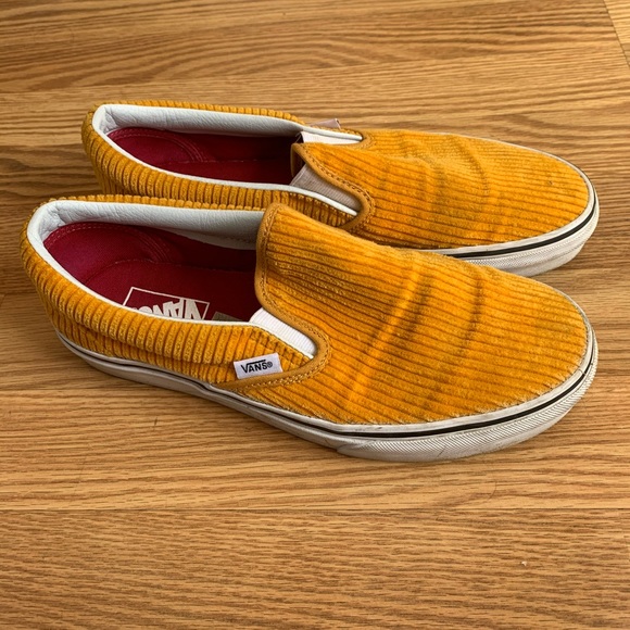 Vans Other - Yellow Corduroy Slip On Vans